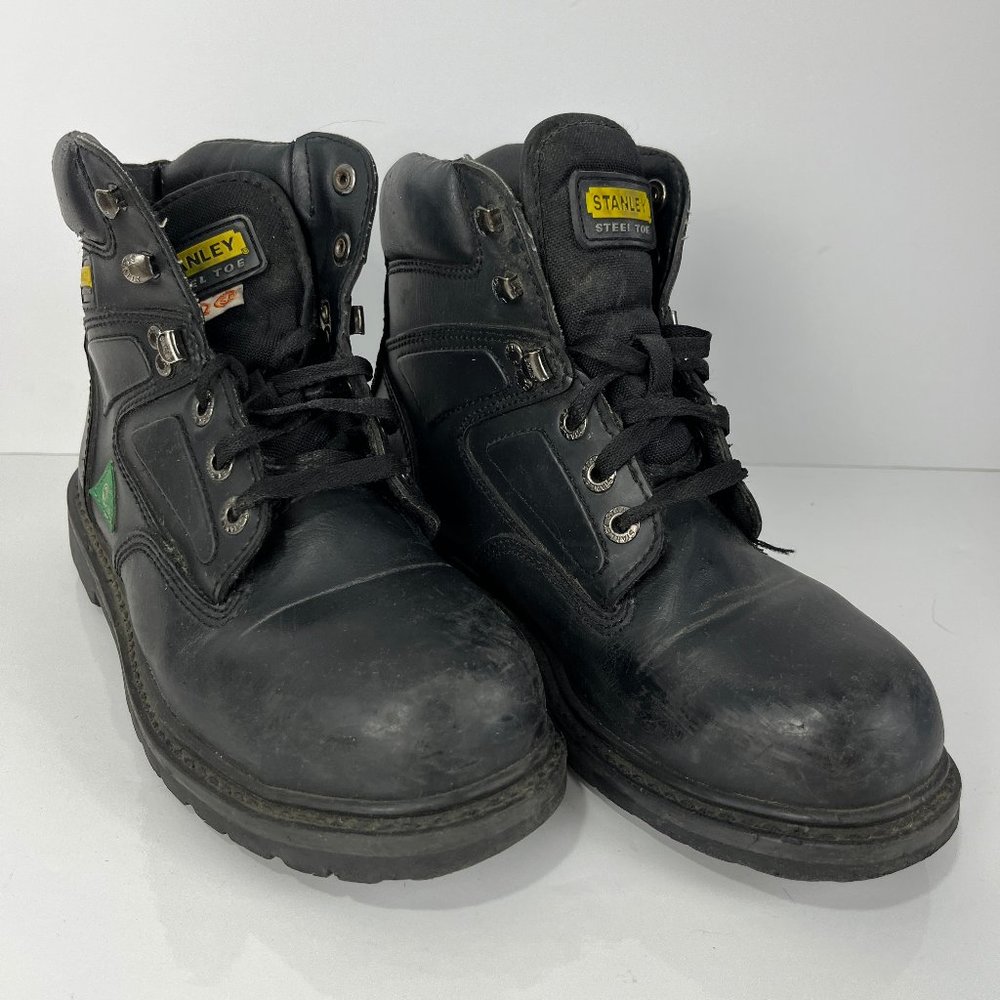 Stanley Steel Toe Boots Men's Size 6.5 Black Leather Work Constructioin